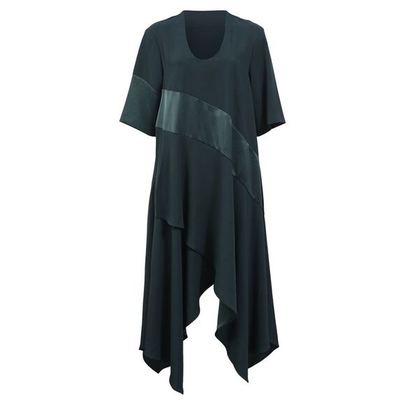 Kenzo Asymmetric Hem Midi Dress in Green Polyester